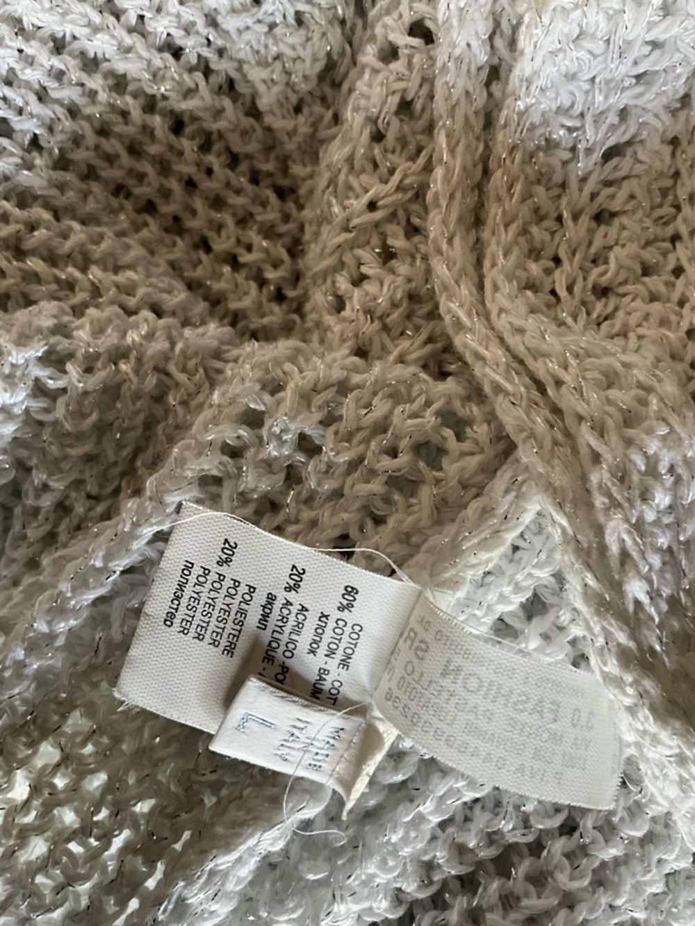 White Knit V‑Neck Shell L - Picture 6 of 6